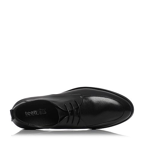 Teenmix/天美意夏季专柜同款黑色牛皮商务正装男单鞋1XF0TBM6