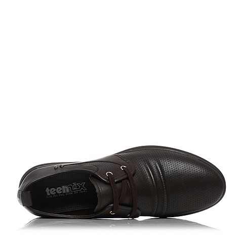 Teenmix/天美意夏季专柜同款棕色牛皮男休闲鞋1WL0TBM6
