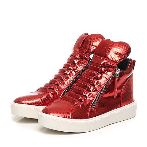 Teenmix/天美意春季专柜同款红色裂面山羊皮女单鞋6WG29AM6