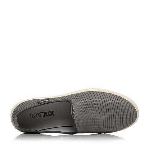 Teenmix/天美意春季专柜同款灰色牛皮男单鞋1VO01AM6