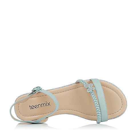 Teenmix/天美意夏季专柜同款兰色蝴蝶甜美女凉鞋6XX09BL6