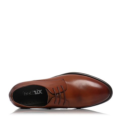 Teenmix/天美意春季专柜同款棕色牛皮男单鞋1VK0TAM6