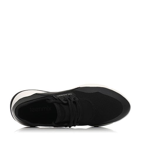 Teenmix/天美意春季专柜同款黑色网布/牛皮女休闲鞋6W220AM7