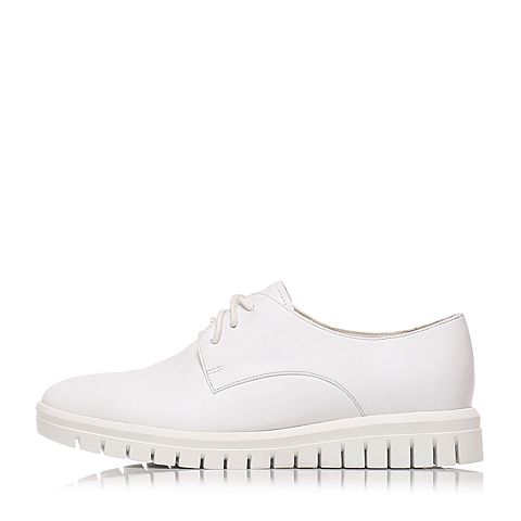 Teenmix/天美意春季专柜同款白色牛皮女单鞋6W320AM7
