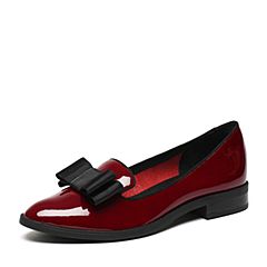 Teenmix/天美意春季专柜同款红色漆皮牛皮/羊皮女单鞋6T501AQ7
