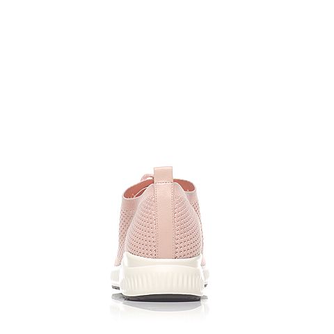 Teenmix/天美意春专柜同款粉色纺织品/羊皮平跟系带鞋女休闲鞋6V323AM7