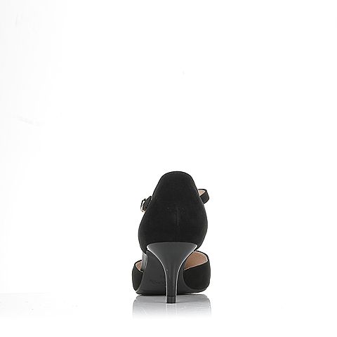 Teenmix/天美意春专柜同款黑色羊绒皮女单鞋AO331AK7