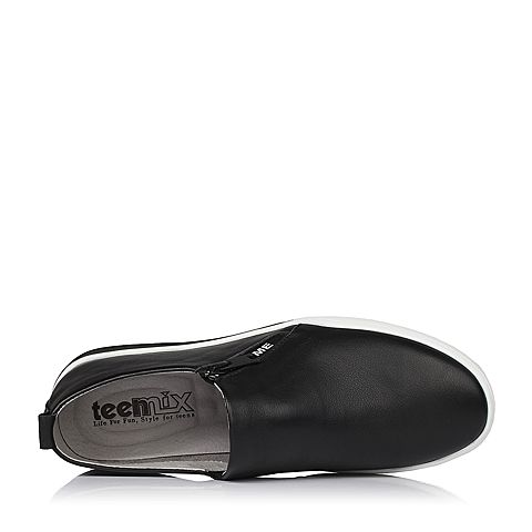 Teenmix/天美意春专柜同款黑色牛皮男休闲鞋2BT02AM7