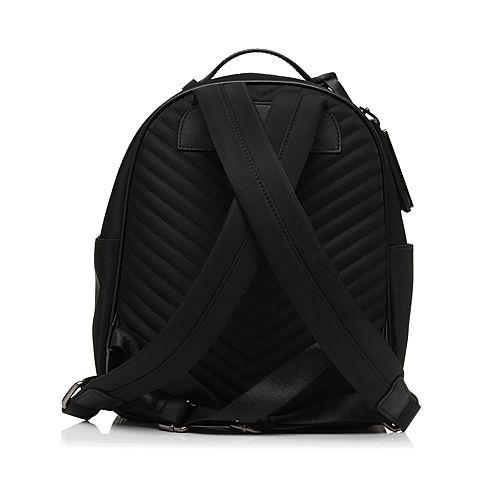 Teenmix/天美意夏专柜同款黑色化纤布/人造革学院风女双肩包X1254BX7