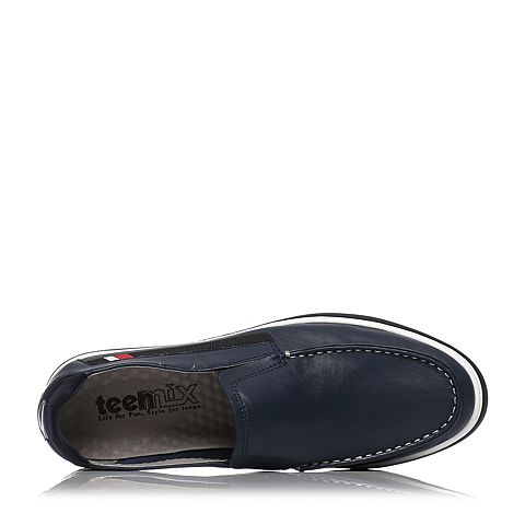 Teenmix/天美意夏季专柜同款蓝色软面牛皮时尚舒适男休闲鞋BJE01BM7