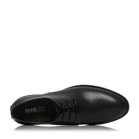 Teenmix/天美意夏季专柜同款黑色牛皮时尚简约系带鞋男正装鞋男鞋3CS01BM7