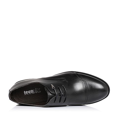 Teenmix/天美意春季黑色牛皮英伦绅士商务正装男单鞋F6298BM7
