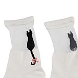 【赠品】Teenmix/天美意春白色可爱小猫咪图案女袜41919AX7