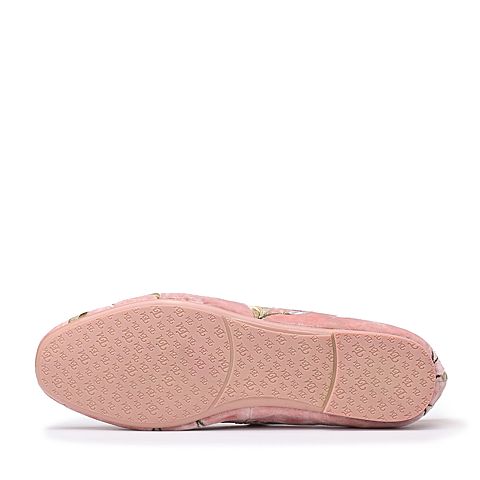 Teenmix/天美意秋专柜同款粉色绒布精美刺绣浅口女单鞋6B702CQ7