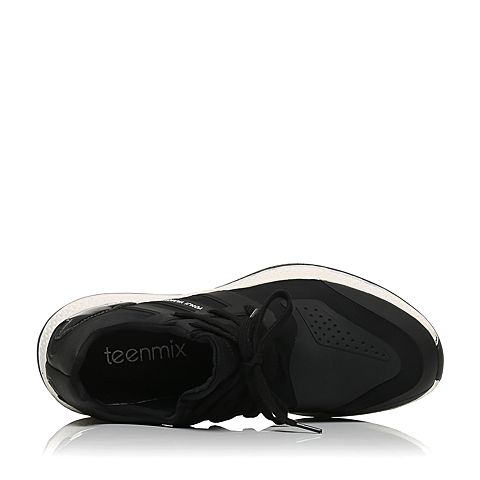 Teenmix/天美意秋专柜同款黑色厚底运动风系带鞋女休闲鞋AP171CM7