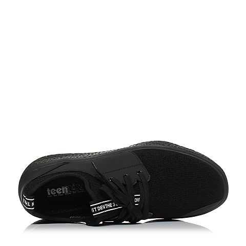 Teenmix/天美意冬黑色字母织带舒适平跟系带鞋男休闲鞋Y-750DM7