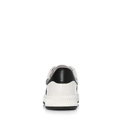 Teenmix/天美意秋专柜同款米白色牛皮平跟系带鞋女休闲鞋AQ511CM7