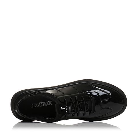 Teenmix/天美意春专柜同款黑色潮酷街头风平跟男休闲鞋2FA01AM8
