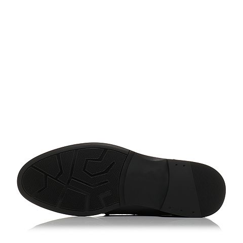 Teenmix/天美意春专柜同款黑色牛皮商务风系带鞋男单鞋2EW01AM8