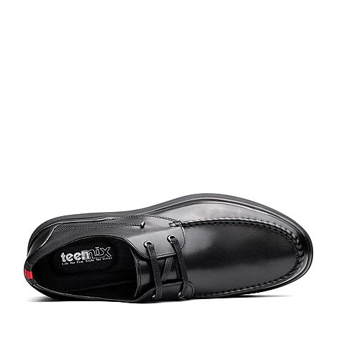Teenmix/天美意春专柜同款黑色牛皮商务风系带鞋男单鞋2ET01AM8