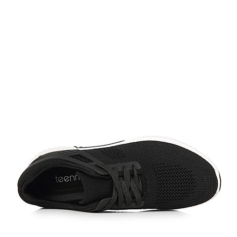 Teenmix/天美意春专柜同款黑色布平跟街头风系带鞋女休闲鞋CB421AM8