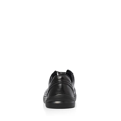 Teenmix/天美意春专柜同款黑色摔纹牛皮舒适平跟男休闲鞋BSQ02AM8