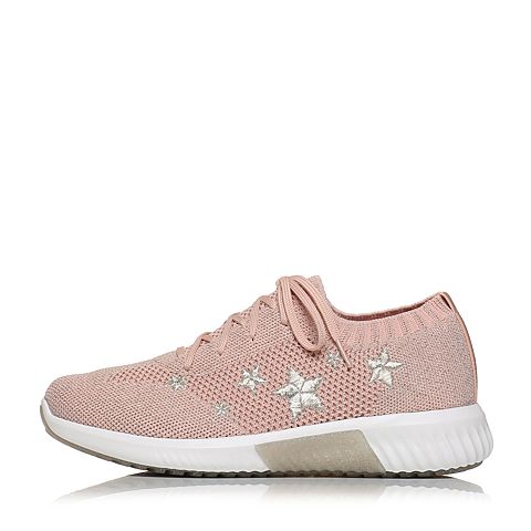 Teenmix/天美意春专柜同款粉色布星星平跟系带鞋女休闲鞋CB423AM8