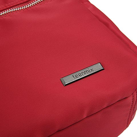 Teenmix/天美意夏专柜同款红色休闲中性风斜挎包女包AA077BX8