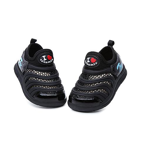 天美意（teenmix）18年夏季新款时尚男童舒适简约PU织物旅游鞋DX6907