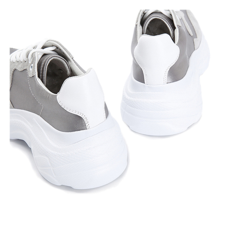 Teenmix/天美意秋灰色时尚撞色厚底运动风系带鞋女休闲鞋95082CM8