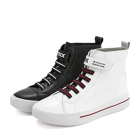 Teenmix/天美意冬专柜同款黑色牛皮革平跟魔术贴女休闲靴CGN42DD8