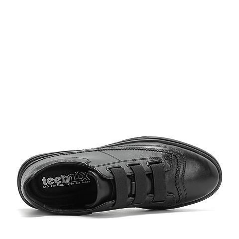 Teenmix/天美意冬商场同款黑色软面牛皮革男休闲靴BCX33DD8