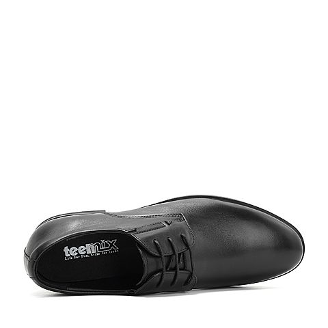 Teenmix/天美意冬商场同款黑色牛皮革男皮鞋休闲皮鞋2KJ01DM8