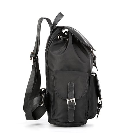 Teenmix/天美意冬新款商场同款黑色时尚束口磁扣背提包双肩包AA109DX8