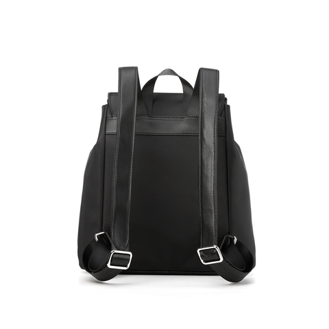 Teenmix/天美意春新款商场同款黑色化纤布时尚背提包双肩包X1572AX9