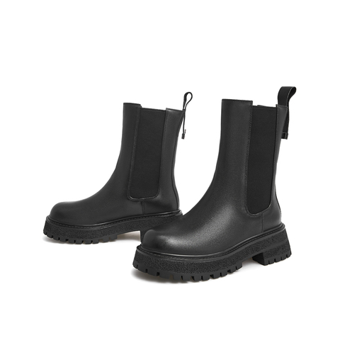 Teenmix/天美意2021冬商场同款简约气质切尔西靴女皮靴CV561DZ1