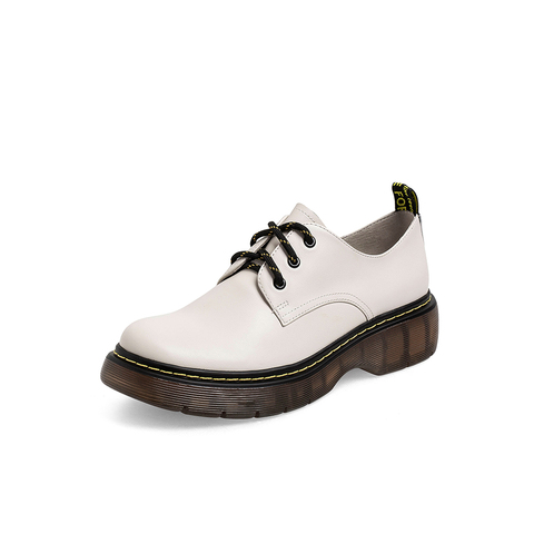 Teenmix/天美意2021秋新款商场同款英伦风学院系带女皮单鞋CUN20CM1