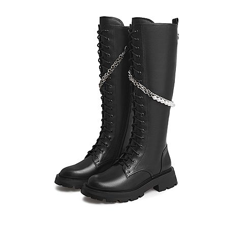 Teenmix/天美意2021冬商场同款时尚复古骑士靴超长女皮靴CV680DG1