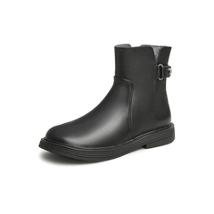 Teenmix/天美意2022冬新款商场同款英伦时装复古女中靴CSG60DZ2