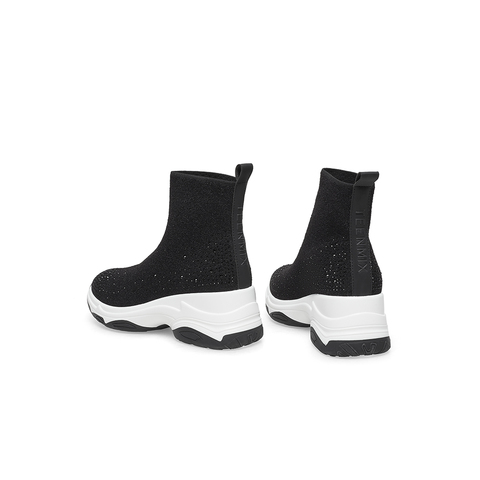 Teenmix/天美意2022冬新款商场同款纯色袜靴女短靴BE781DD2