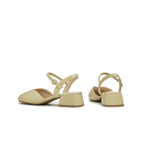 天美意2023夏新款商场同款简约气质百搭方跟包头女凉鞋CRW30BH3