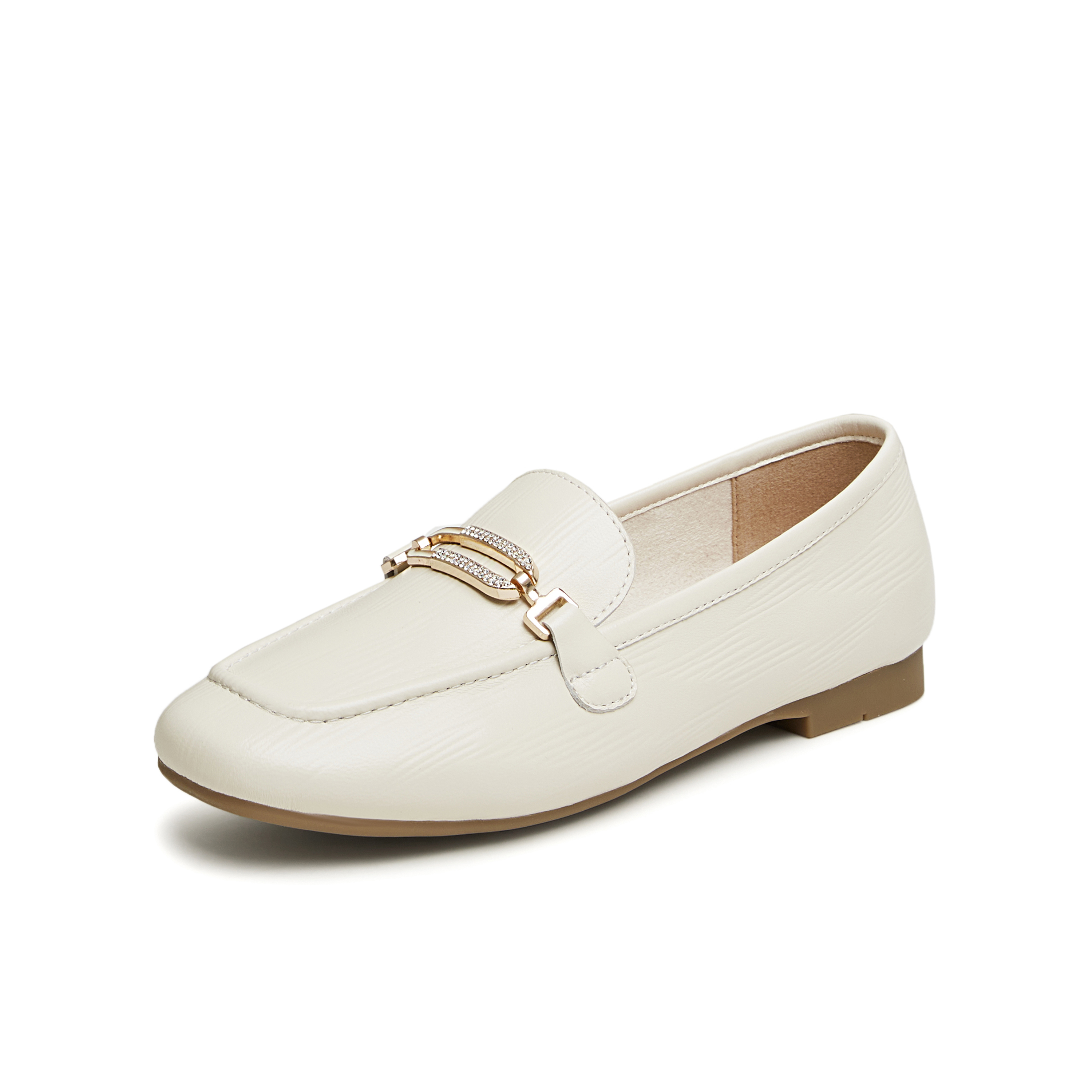 天美意2024春新款商场同款平底舒适通勤单鞋女乐福鞋BI291AA4