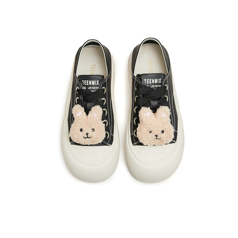 天美意2024春新款商场同款厚底圆头可爱板鞋女休闲鞋BJ101AM4