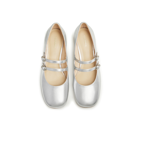 天美意2024春新款商场同款法式复古玛丽珍浅口女单鞋CRW25AQ4