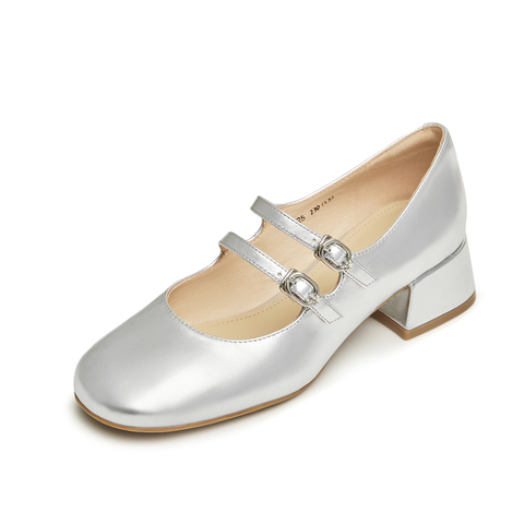 天美意2024春新款商场同款法式复古玛丽珍浅口女单鞋CRW25AQ4