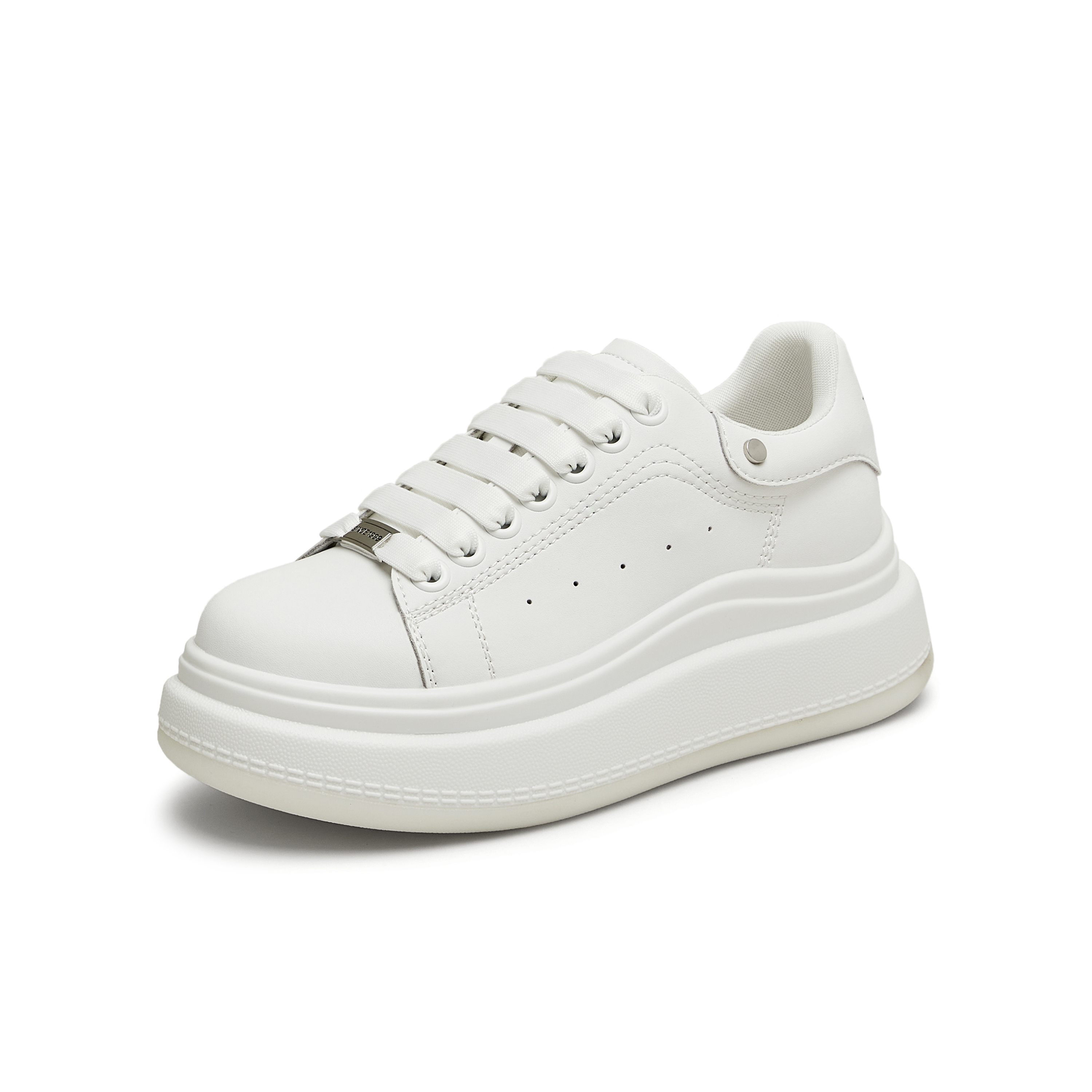 天美意2024秋新款时尚百搭厚底休闲运动潮流女小白鞋KB046CM4