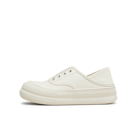 天美意2024秋新款商场同款缎面印花一脚蹬小白鞋女休闲鞋KJ003CM4