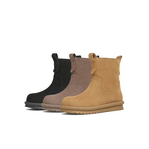 天美意2024冬新款短筒靴百搭日常女休闲一脚蹬西部靴KNZ09DZ4