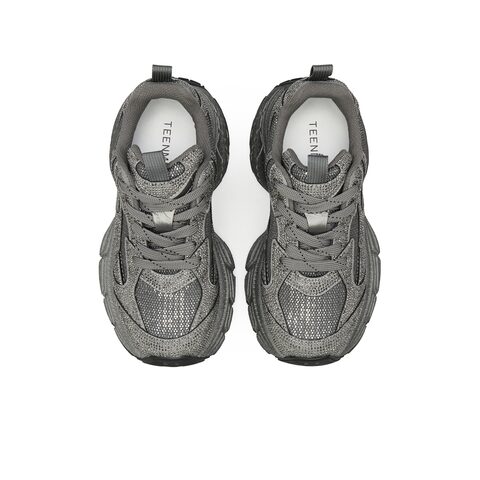 天美意2025春新款休闲系带厚底增高运动鞋水钻女老爹鞋KG057AM5