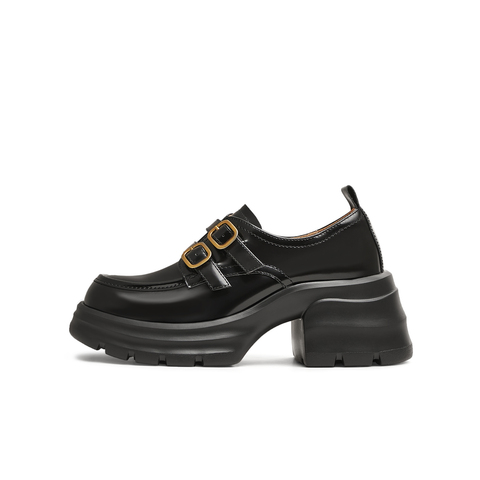 天美意2025春新款厚底百搭小个子一脚蹬通勤女乐福鞋KE047AA5